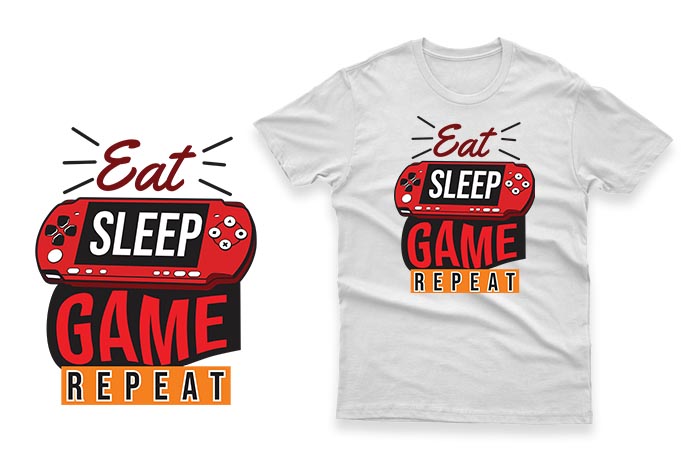 Gaming gamer t-shirt design vector bundle 100% Vector Ai, Eps, Svg, Png ...