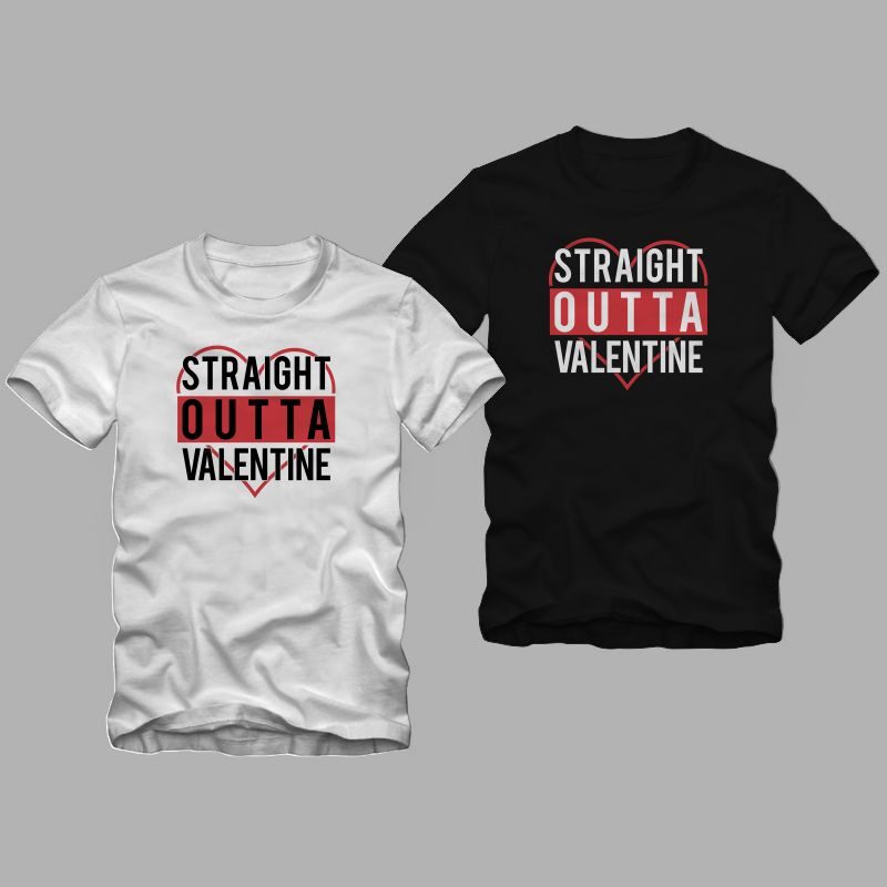 Straight outta valentine vector illustration for t shirt design sale