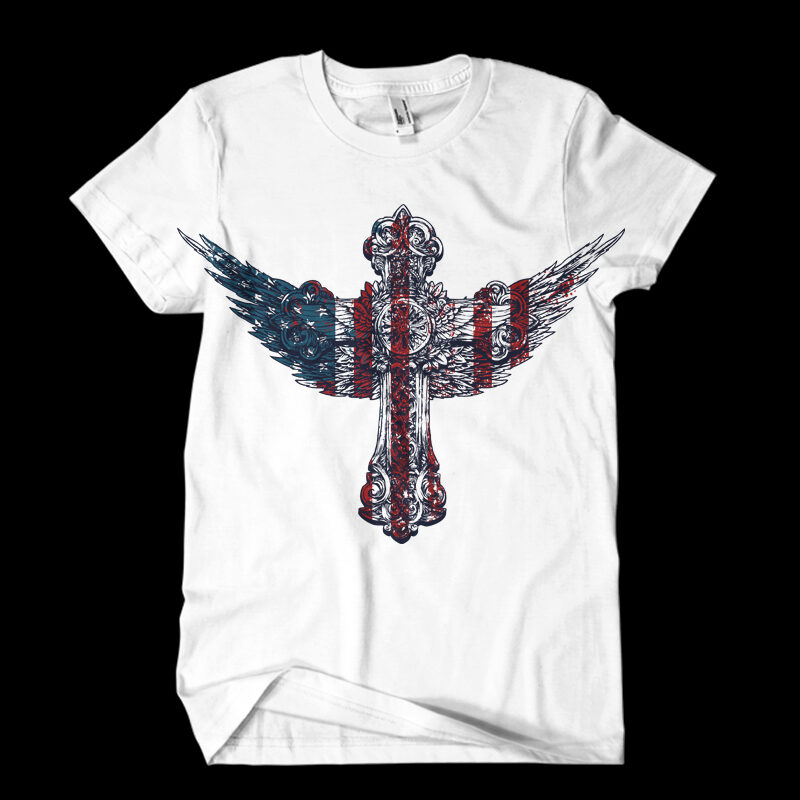 usa flag cross