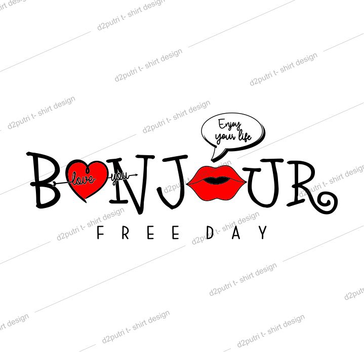 women, girls, ladies, t shirt design graphic, vector, illustrationbonjour free day lettering typography