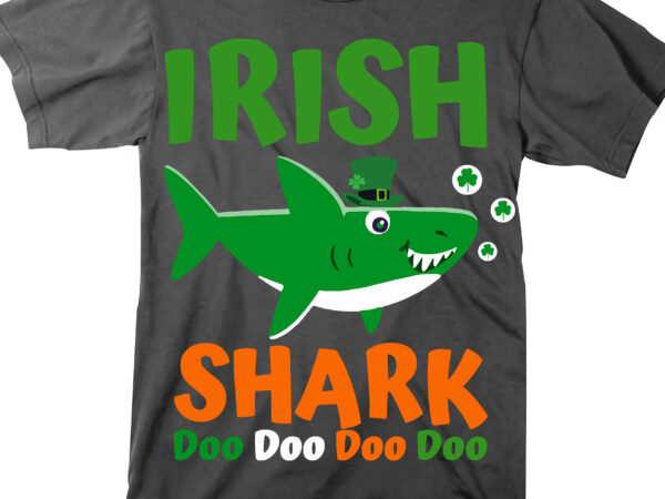 Irish shark t shirt design, funny patricks day