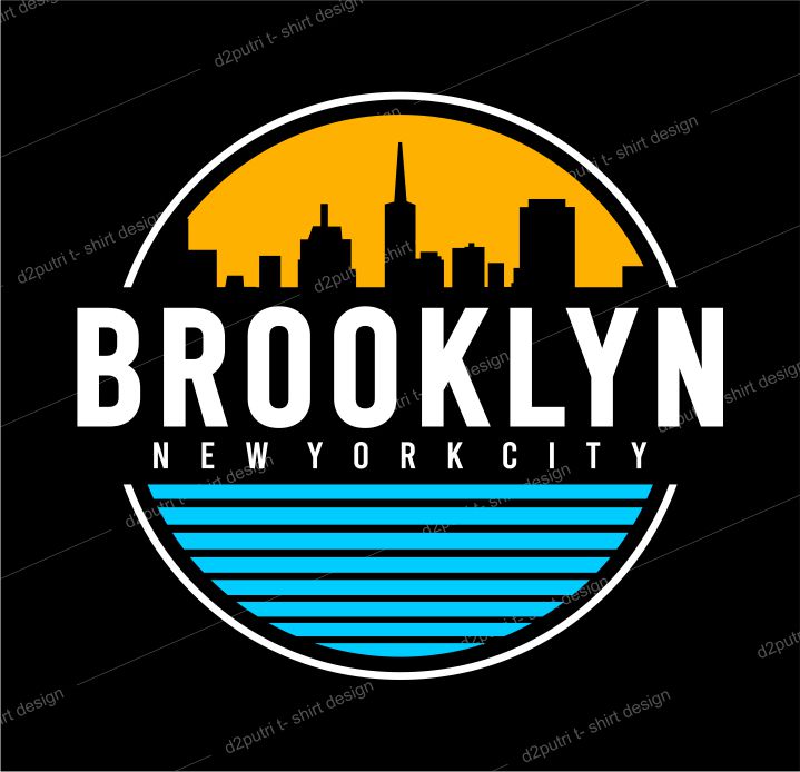 New York City Typography Graphics, Brooklyn T-shirt Design. Vector
