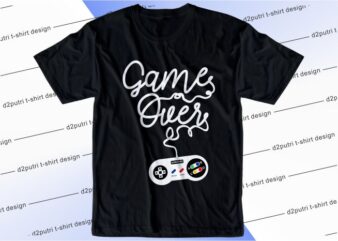 gamer t shirt design graphic, vector, illustration new york city lettering typography