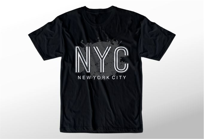 t shirt design graphic, vector, illustration new york city lettering ...
