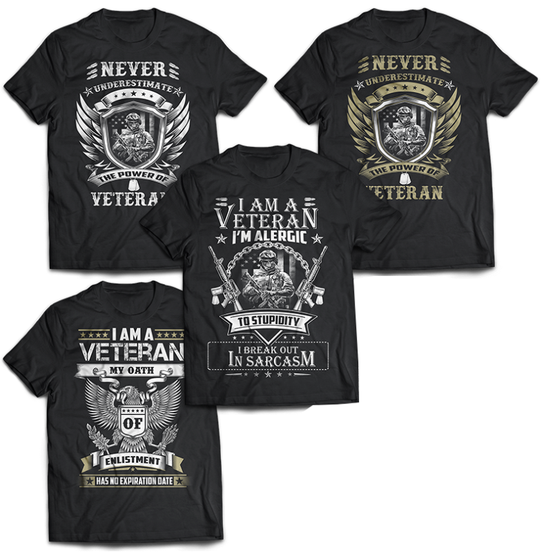 76 bundle veteran, army and military skull american tshirt designs psd file editable text and layers