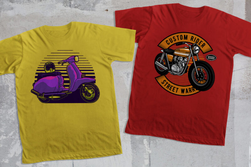 40 Vintage Motorcycle T-shirt Design Collection