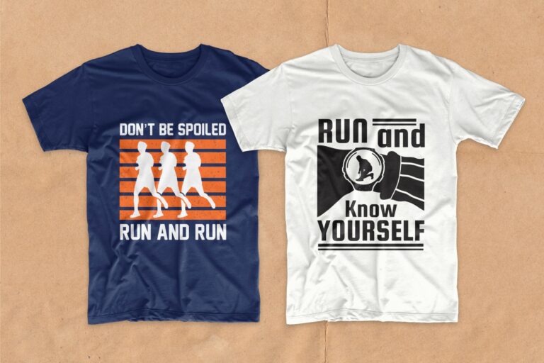 running t shirt design template