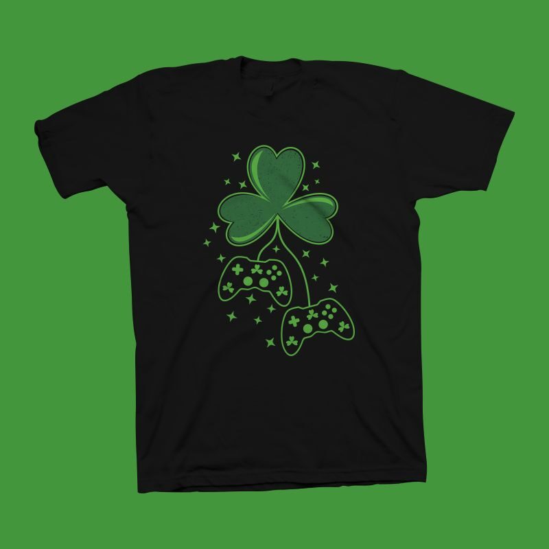 Video Game St. Patricks Day vector illustration, Patricks day t shirt ...