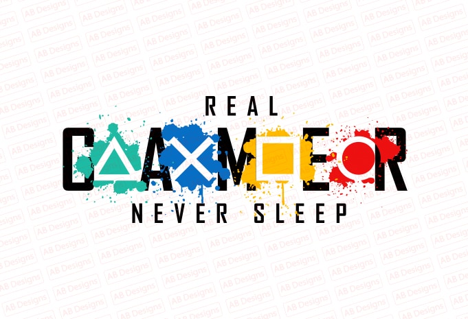 Real gamer never sleep T-Shirt Design