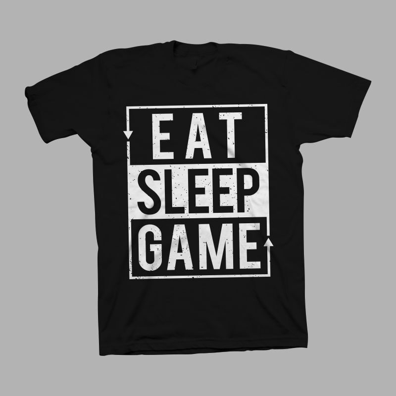 Eat Sleep Game Repeat T Shirt Design Gamer Print Svg Gaming T Shirt Svg Gamer Slogan Vector
