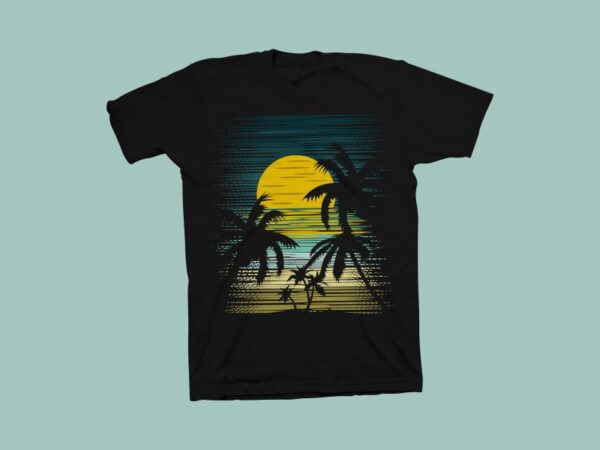 Download Sunset Summer T Shirt Design Summer Design Vector Illustration Sunset Design Svg Beach Svg Sunset Summer Vector Illustration For Commercial Use Buy T Shirt Designs