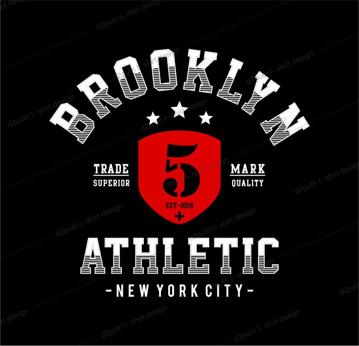 t shirt design graphic, vector, illustration brooklyn athletic lettering typography