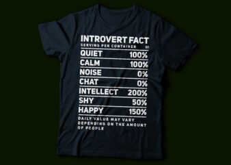 introvert fact typography design | nutrition fact text design
