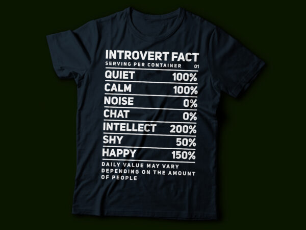 Introvert fact typography design | nutrition fact text design