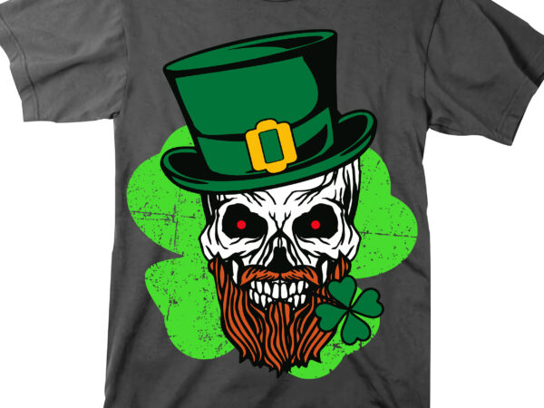 The goblin’s skull on patrick’s day t shirt design, funny patricks day, clover