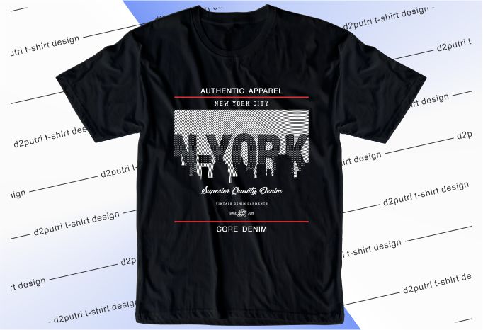 New york letter graphic mens t-shirt design print Vector Image