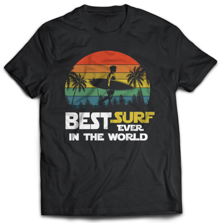 65 Summer Beach Surfing Tshirt Designs Bundles Editable ...