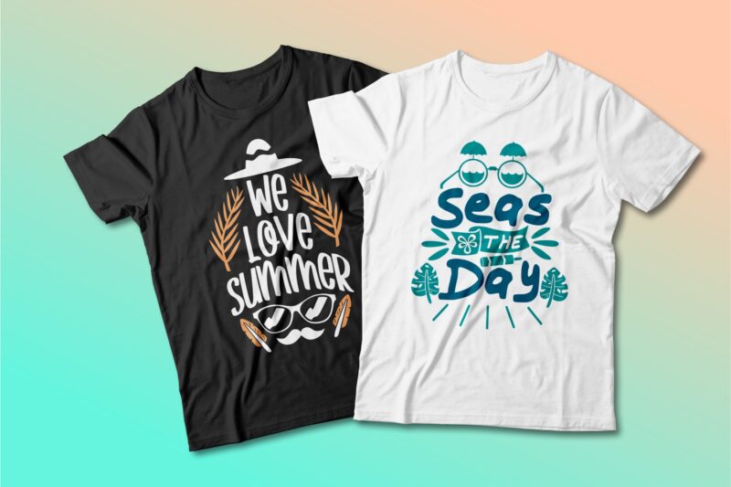 Summer t shirt design quotes bundle. Summer t-shirt design typography ...