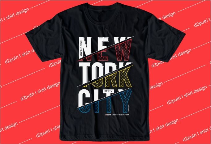 urban street t shirt design graphic, vector, illustration new york city lettering typography