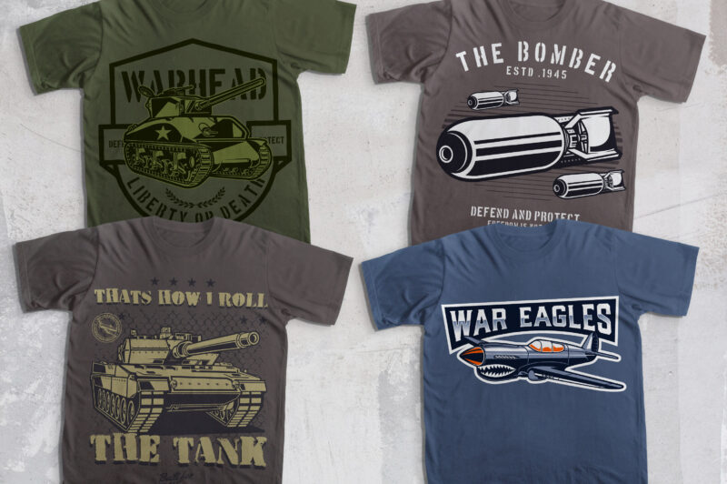 20 Military vehicle t-shirt collection