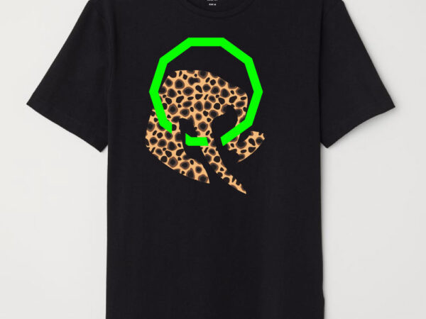 Neon cheetah octogonal colorful design