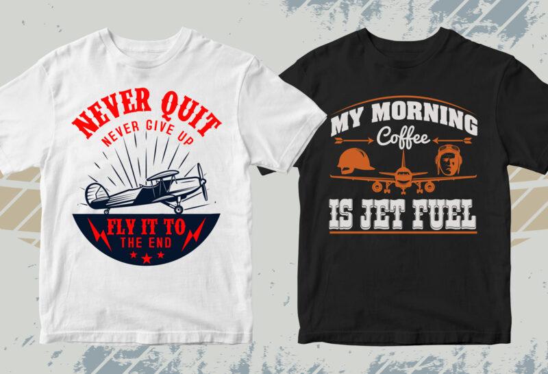 50 Editable Aviation T shirt Designs Bundle in Ai Png Svg Cutting ...