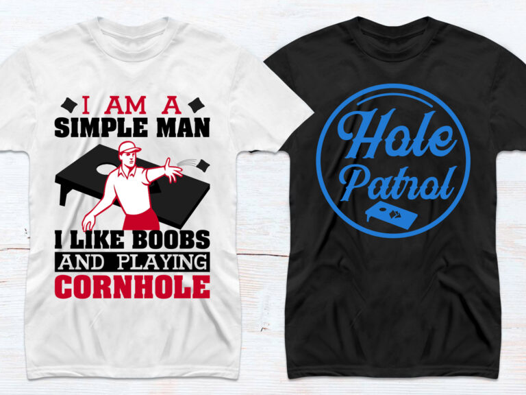 50 Cornhole Editable T shirt Designs Bundle in Ai Png Svg Cutting