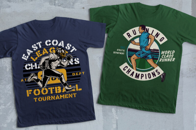 55 Various Sport T-shirt Design Bundles!