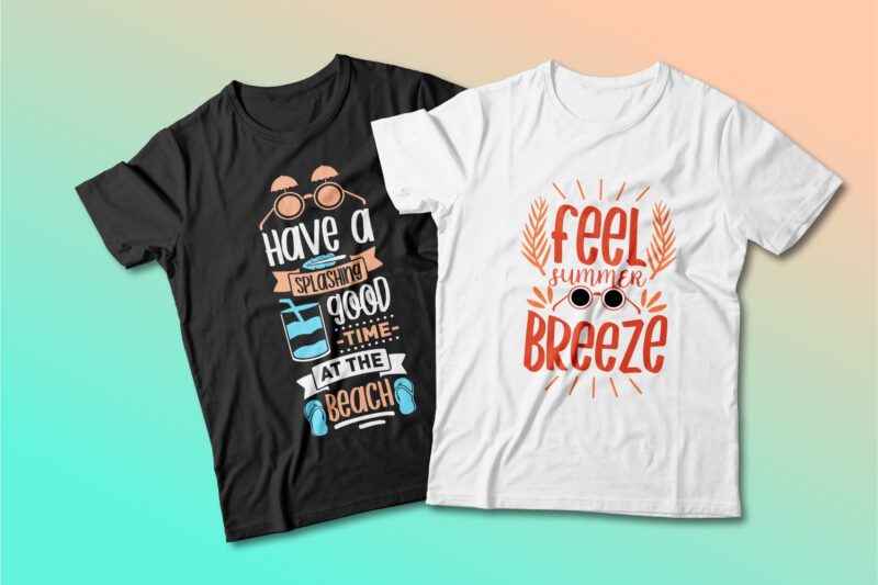 Summer t shirt design quotes bundle. Summer t-shirt design typography ...