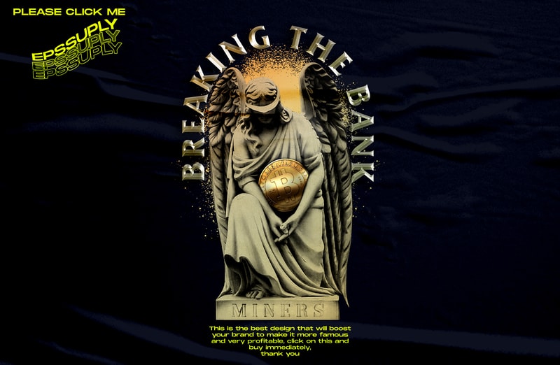 Free Breaking the bank, aesthetic vaporwave bitcoin miner sculpture t shirt template