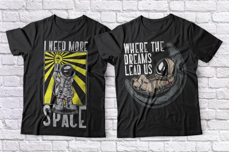 Race To Space label font with 6 editable t-shirt designs