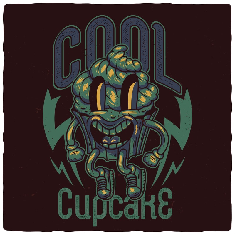 Free Cool cupcake t shirt vector file