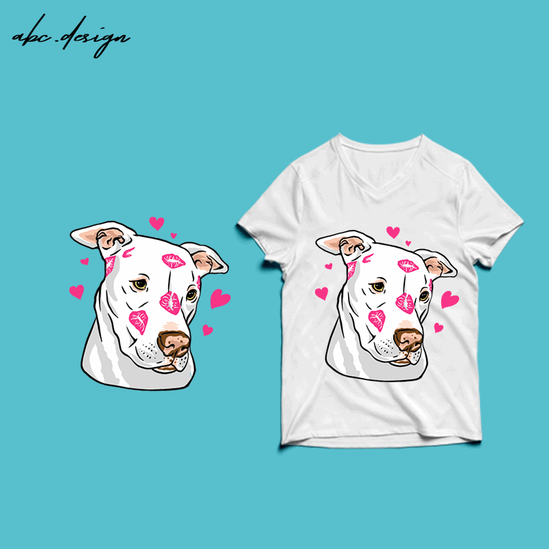 Free Pitbull of love t-shirt design