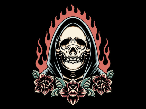 Burning grim and roses t shirt template