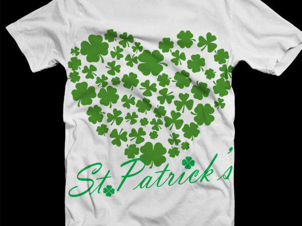 Heart of shamrocks, st patricks day, lucky clover, clover heart graphic t shirt