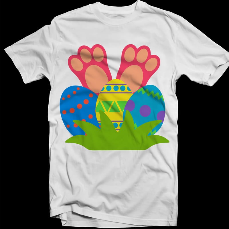 Happy easter day t shirt template, Egg Svg, Bunny feet svg, Easter t ...