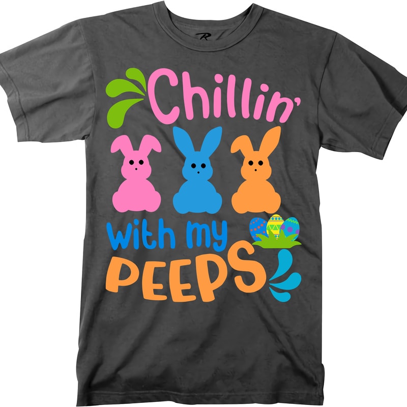 Download Happy Easter Day t shirt design, Chillin' With My Peeps Svg, Rabbit easter Svg, Easter egg Svg ...