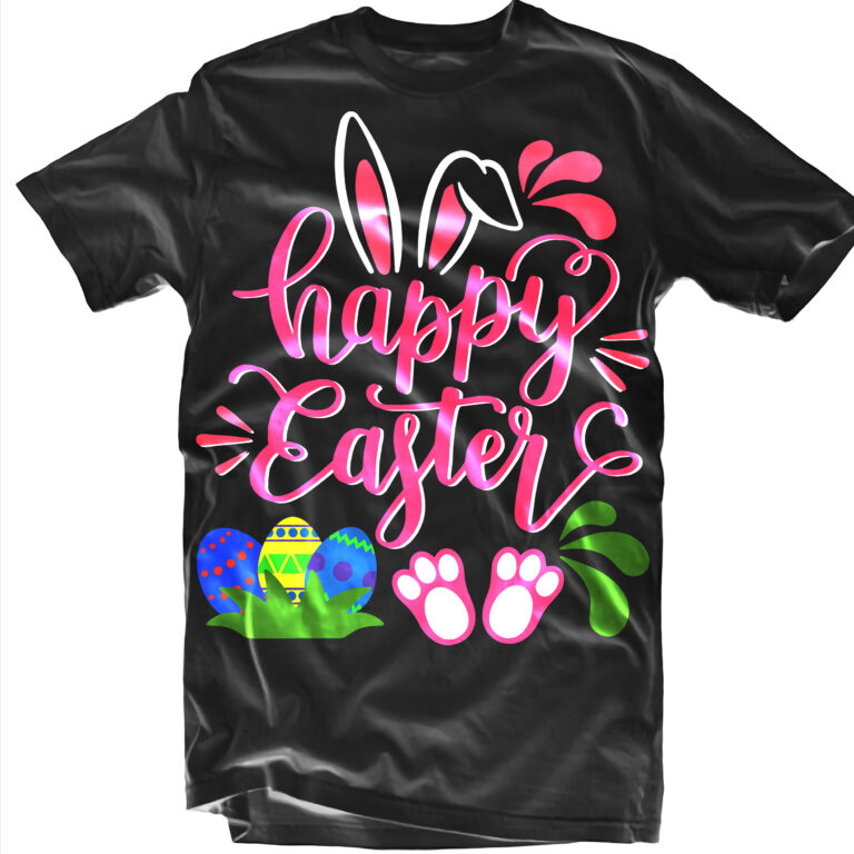 Happy Easter Day T Shirt Template Easter Egg Vector Rabbit Easter Day T Shirt Design Buy T 