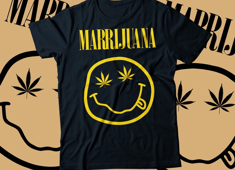 Free Nirvana replica t-shirt design typography marihuana