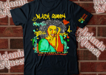 melanin queen colorful t-shirt design | African American t-shirt design | graffiti style black afro women streetwear style design | black women are dope | chocolate brown woken