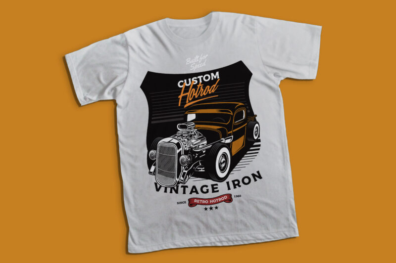 Yellow Hotrod t shirt design