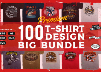 Huge Bundle of 100 Vector T-Shirt designs!!