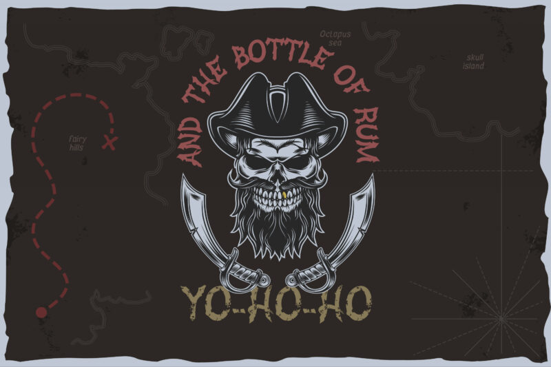 Yo-ho-ho. Vintage label font