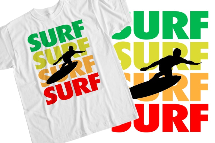 30 Summer Surfing T-Shirt Design Bundle