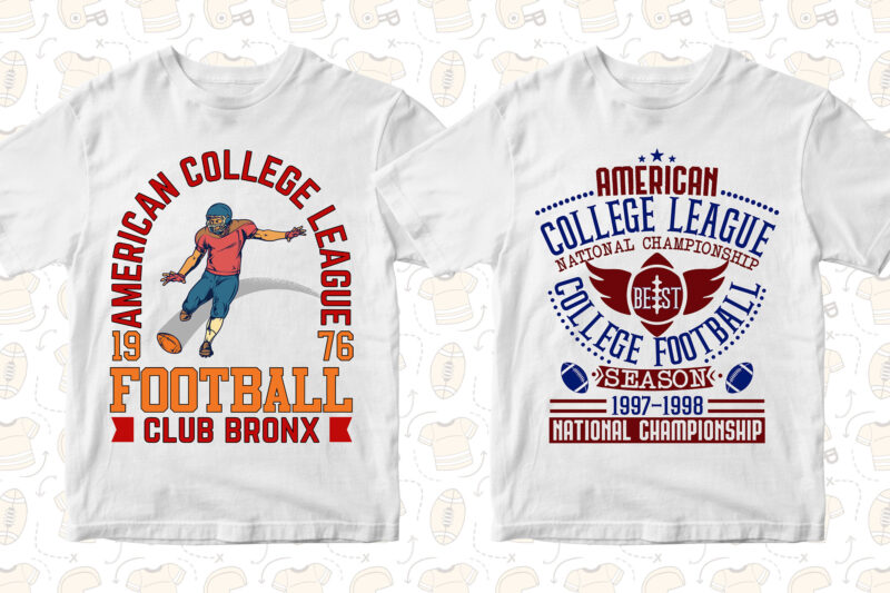 American Football Championship College League Editable T shirt Design Svg  Cutting Printable Files