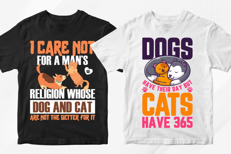 Dog T-shirt Designs Bundle – 50 Editable Dog Vector T shirt Designs Bundle