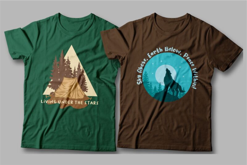 Camping t shirt designs bundle, Camping slogan t shirt design, Adventure t shirt design, Campfire t shirt design, Hiking t shirt design, t shirt designs for POD, Backpack t shirt, Vector t shirt design, t shirt design for camping, summer t shirt design