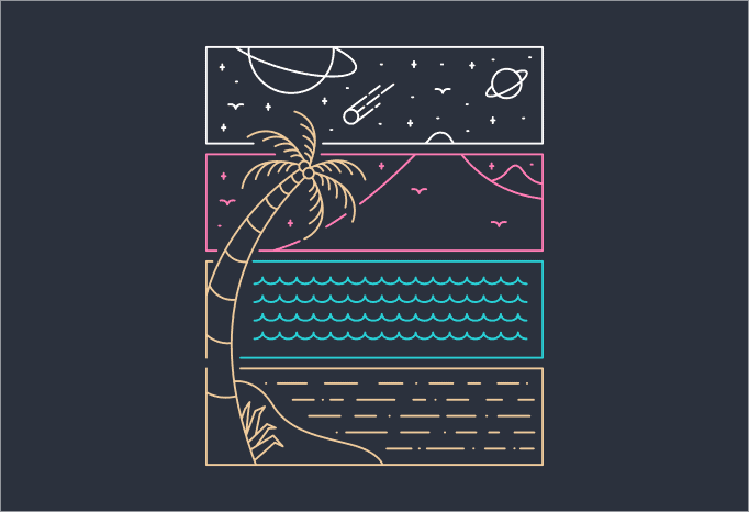 Free Nature elements t shirt vector artwork