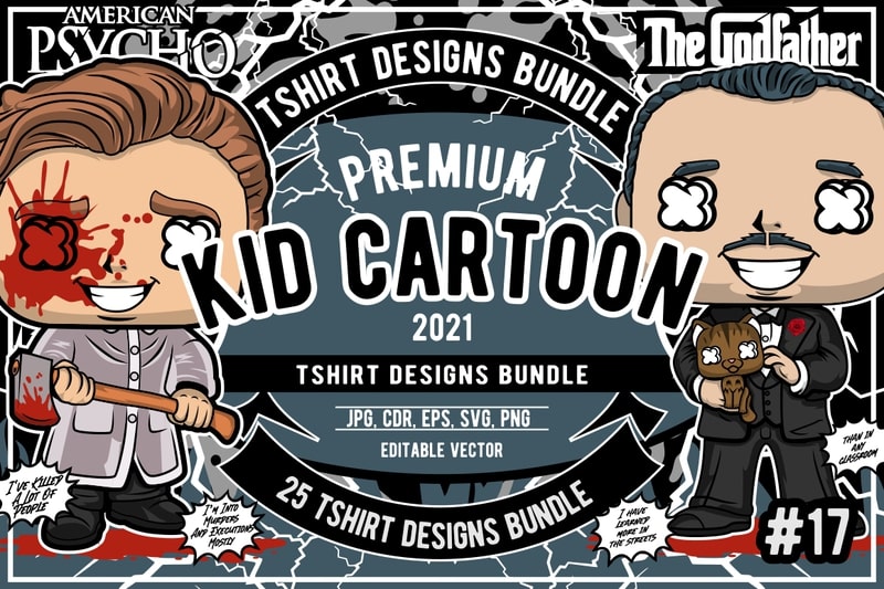 Free 25 kid cartoon tshirt designs bundle #17