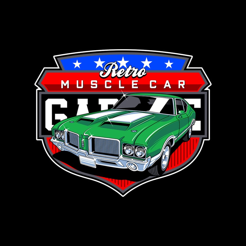 Free Retro muscle car t shirt design online